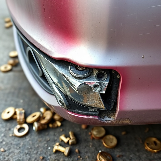 damaged car bumper