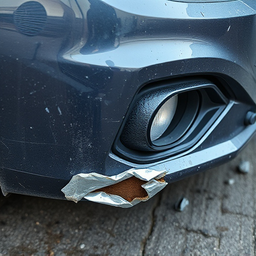 damaged car bumper