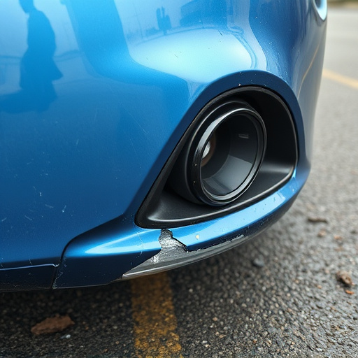 damaged car bumper
