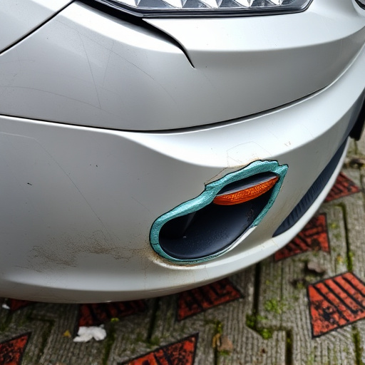 damaged car bumper