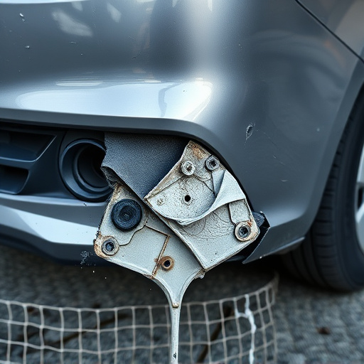 damaged car bumper