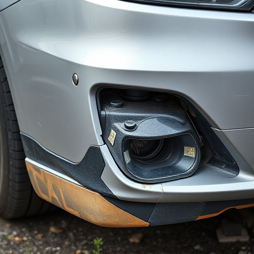 damaged car bumper