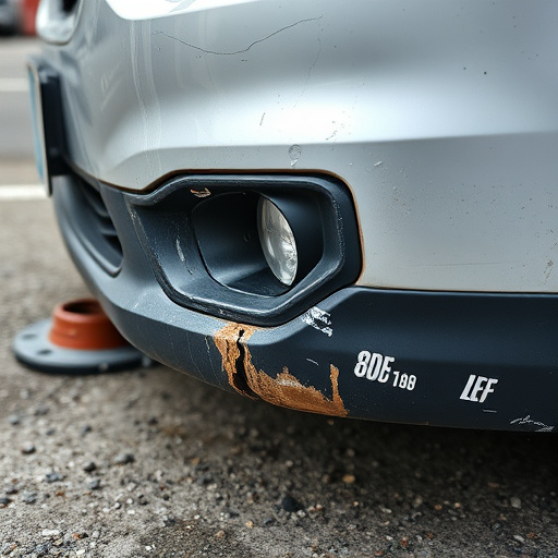 damaged car bumper