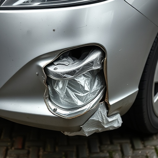 damaged car bumper