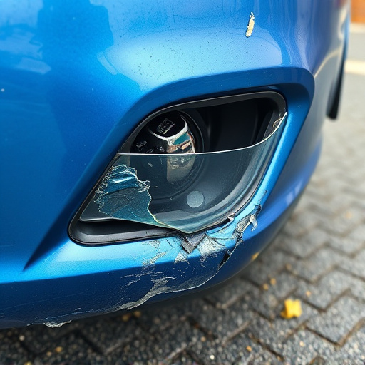 damaged car bumper