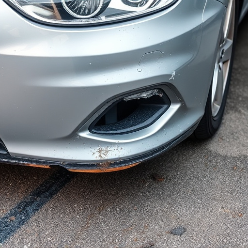 damaged car bumper