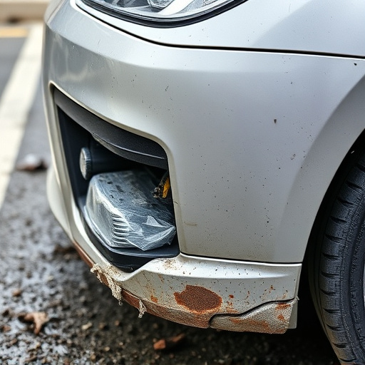 damaged car bumper