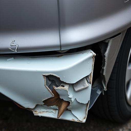 damaged car bumper