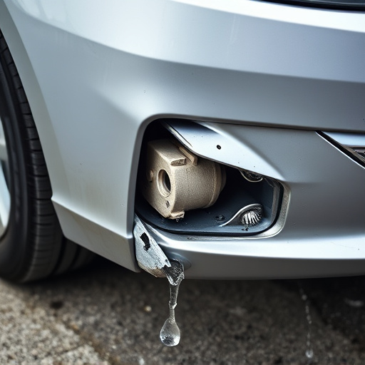 damaged car bumper