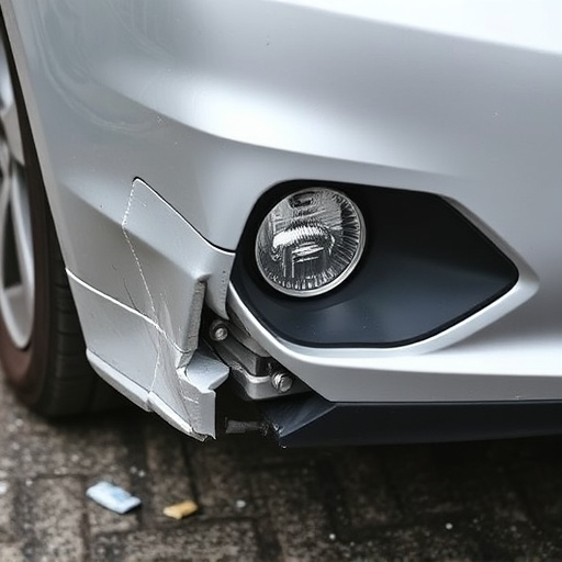 damaged car bumper
