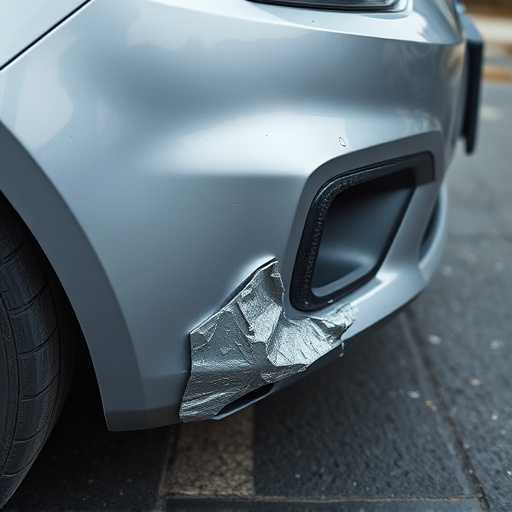 damaged car bumper