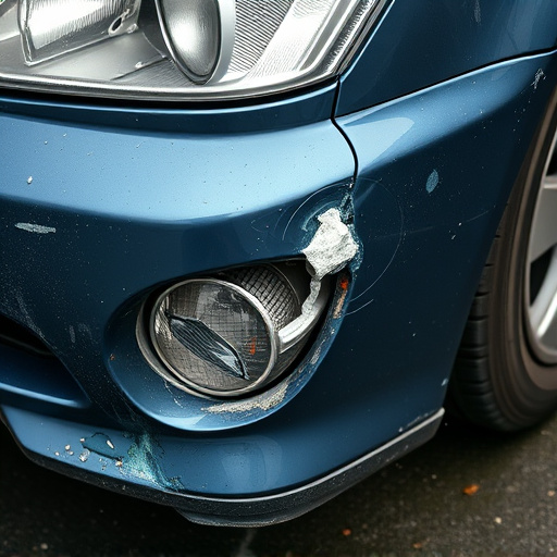 damaged car bumper