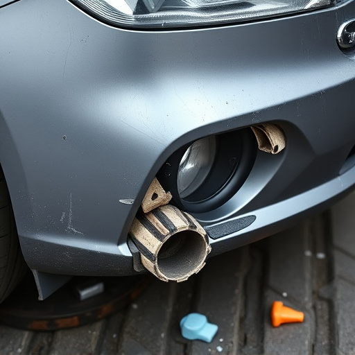 damaged car bumper