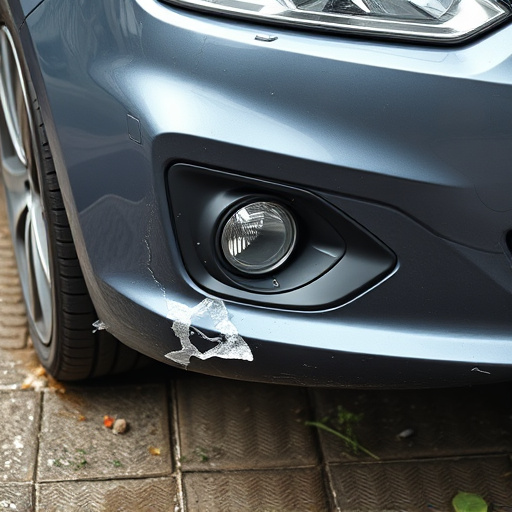 damaged car bumper