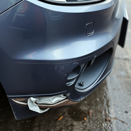 damaged car bumper