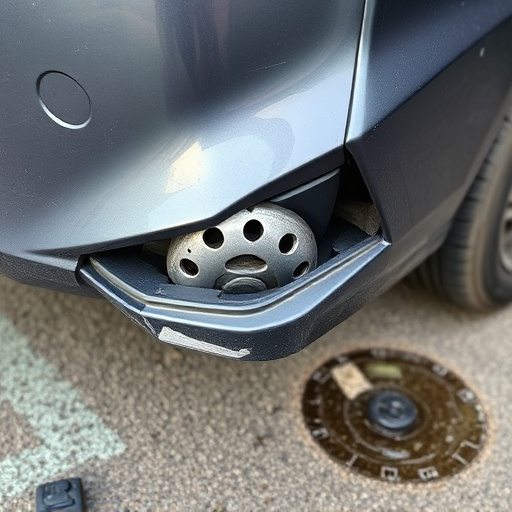 damaged car bumper