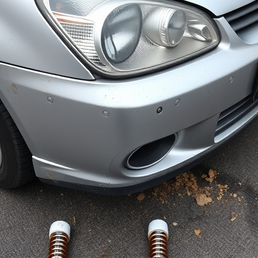 damaged car bumper