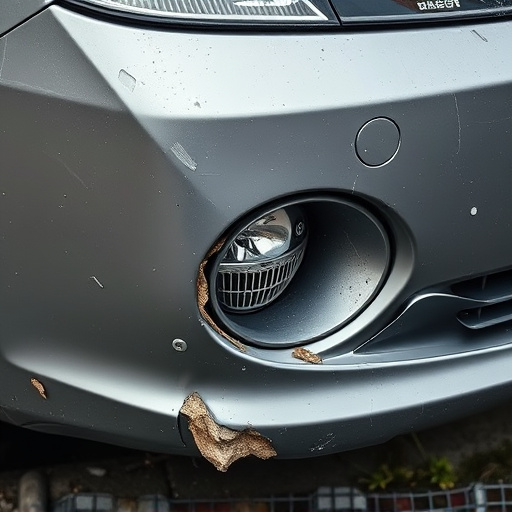 damaged car bumper