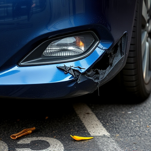 damaged car bumper