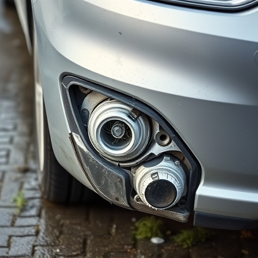 damaged car bumper