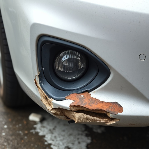 damaged car bumper