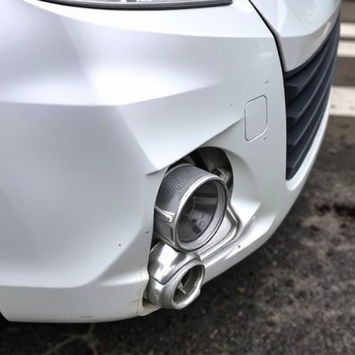 damaged car bumper