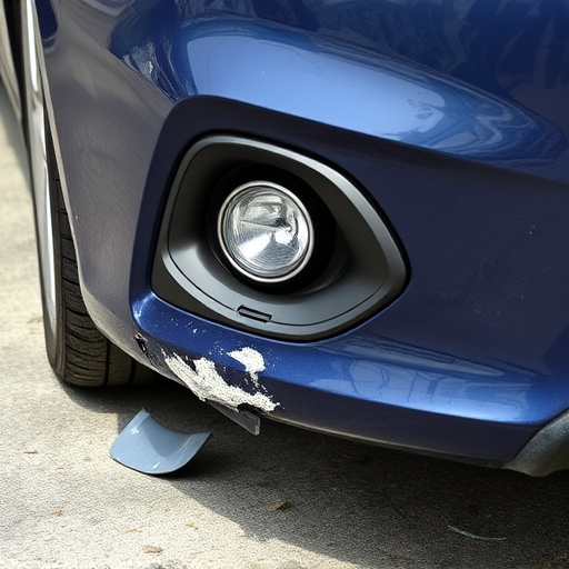 damaged car bumper