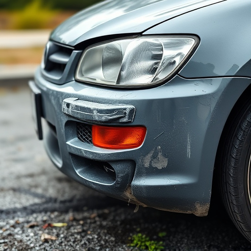 damaged car bumper