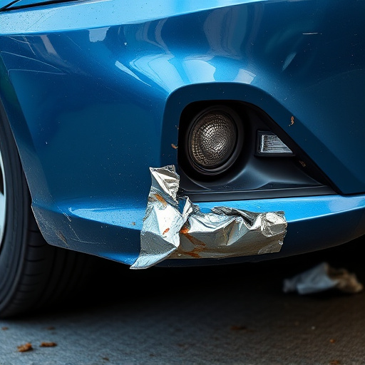 damaged car bumper