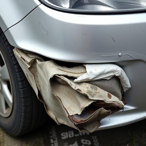 damaged car bumper