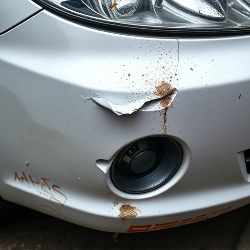 damaged car bumper