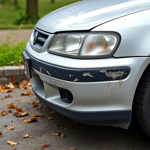 damaged car bumper