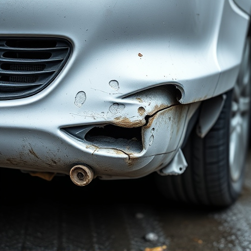 damaged car bumper