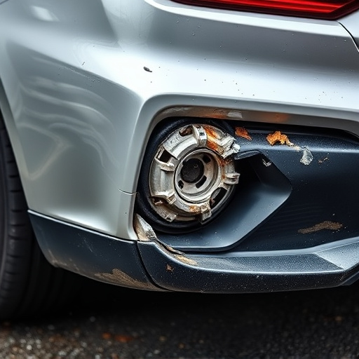 damaged car bumper