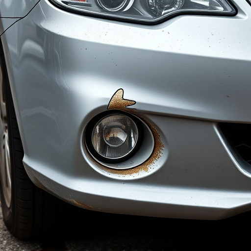 damaged car bumper