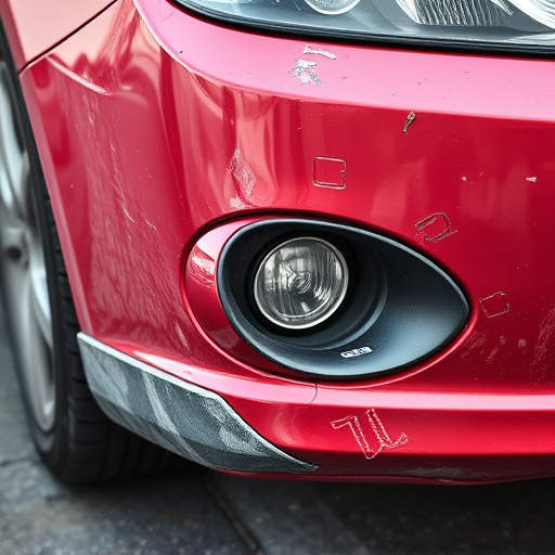damaged car bumper