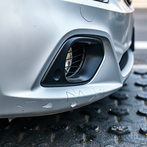 damaged car bumper