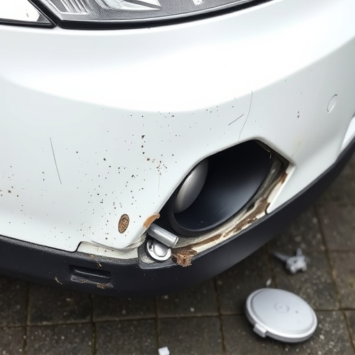 damaged car bumper
