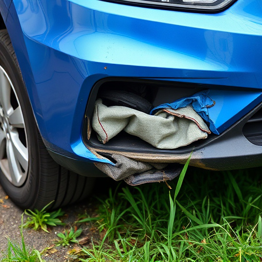 damaged car bumper