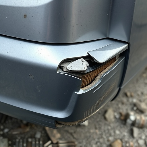 damaged car bumper