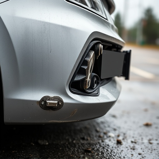 damaged car bumper