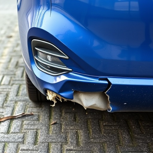 damaged car bumper