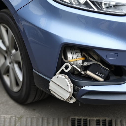 damaged car bumper