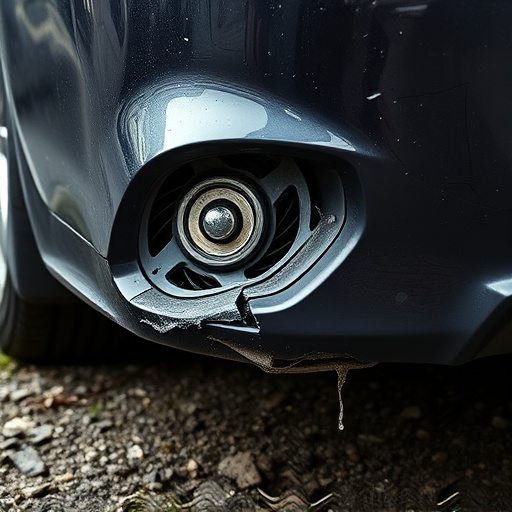 damaged car bumper
