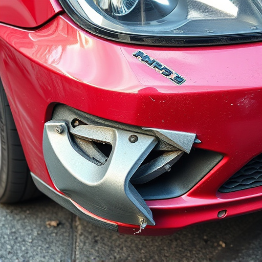 damaged car bumper