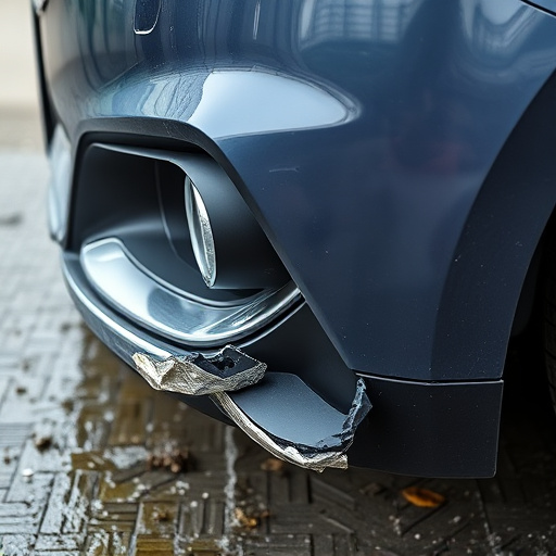 damaged car bumper