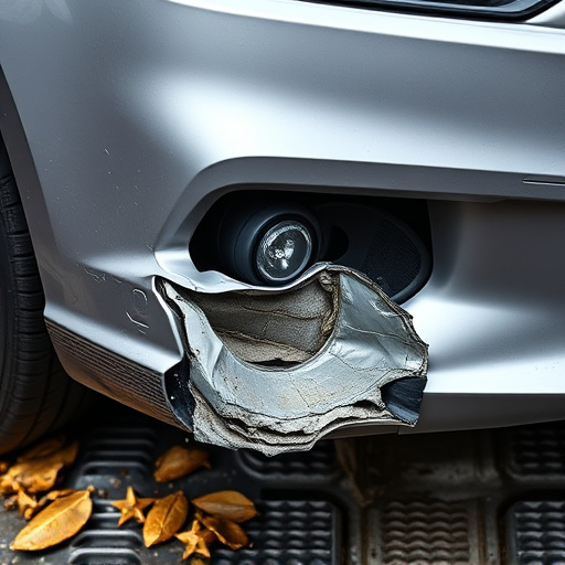 damaged car bumper