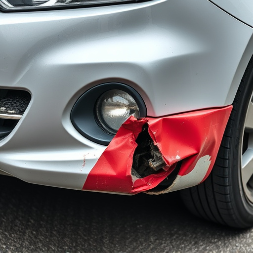 damaged car bumper