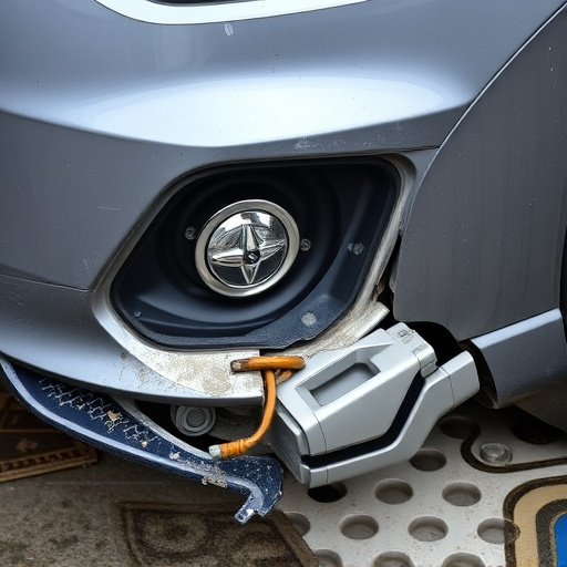 damaged car bumper