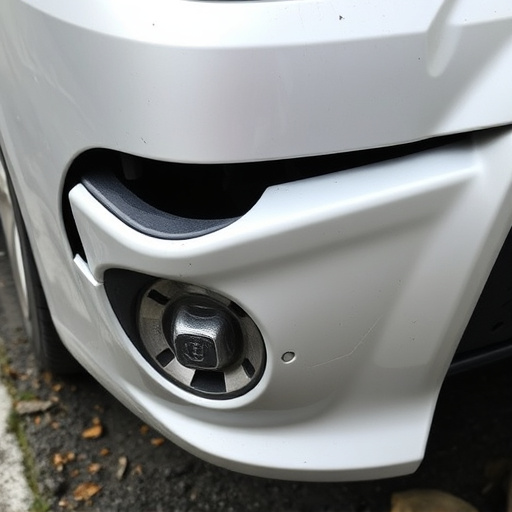 damaged car bumper